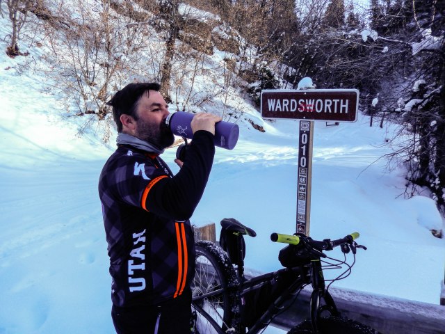 Hot herb tea is nice on a cold ride.