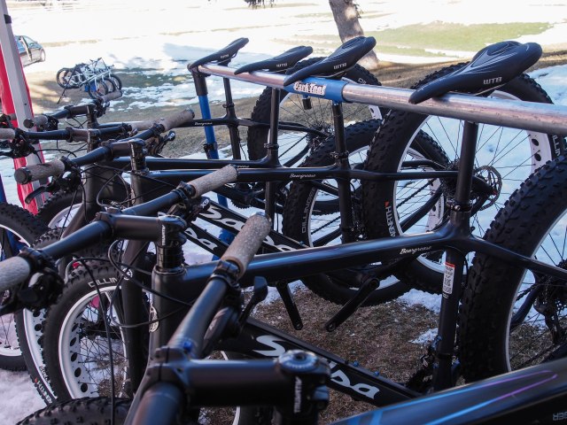 Salsa Beargrease bikes for demoing.