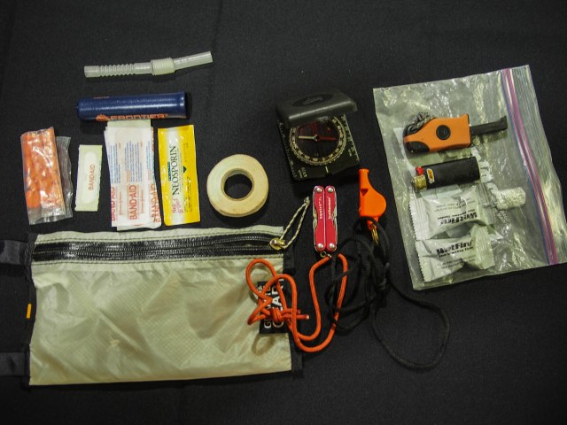 Contents of the emergency/survival kit.