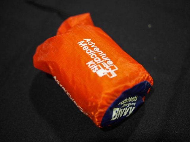 Emergency bivy bag; 2.5" diameter by 3"