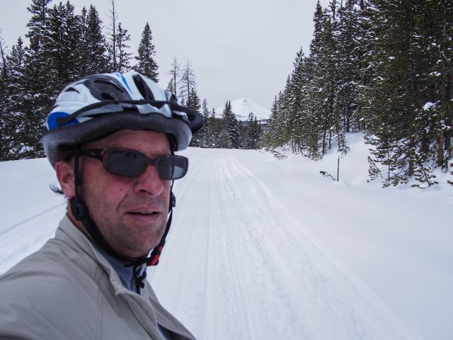 Selfie with Baldy in the background.