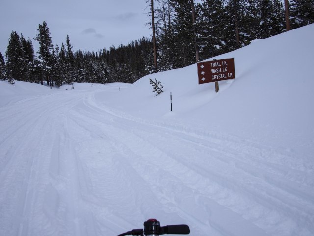Trial Lake turn off. The Lake is actually very close to the road.