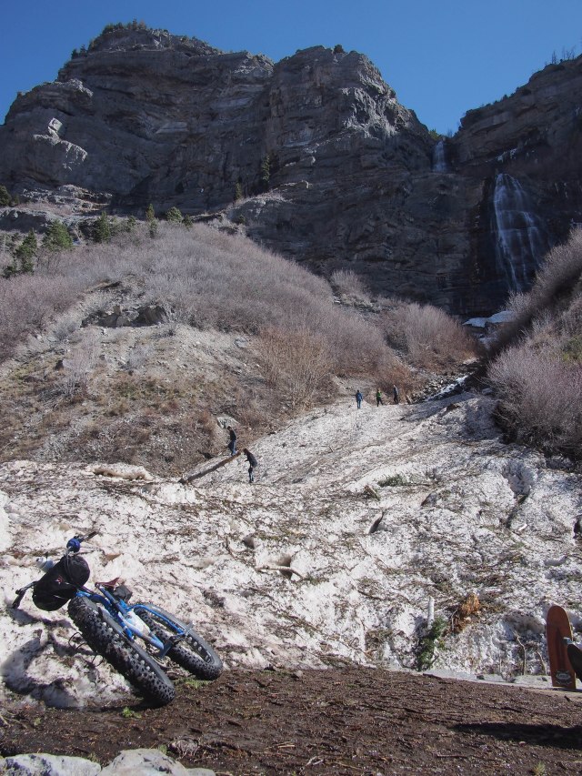 Avalanche debris at Bridalveil Falls.