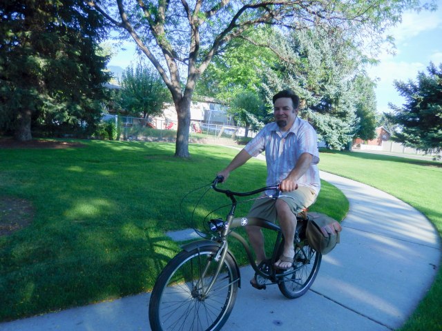 Bullet on his WWII beach cruiser.