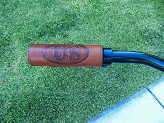 Custom made leather grips.