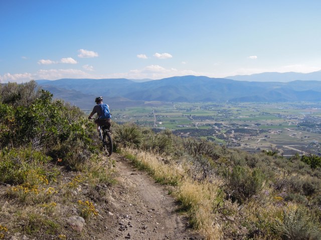 The professor rounding one of many corners.
