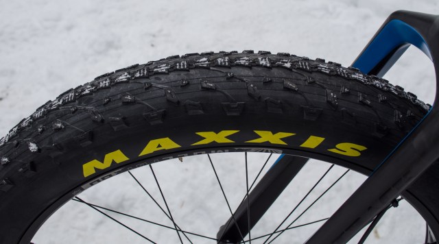 Maxxis fat tires—not very good in the snow.