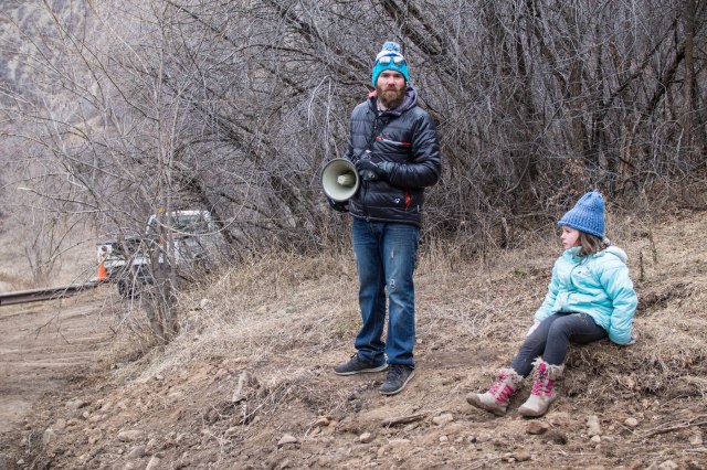 The man, and little girl, in charge, Randy of Mad Dog Cycles.