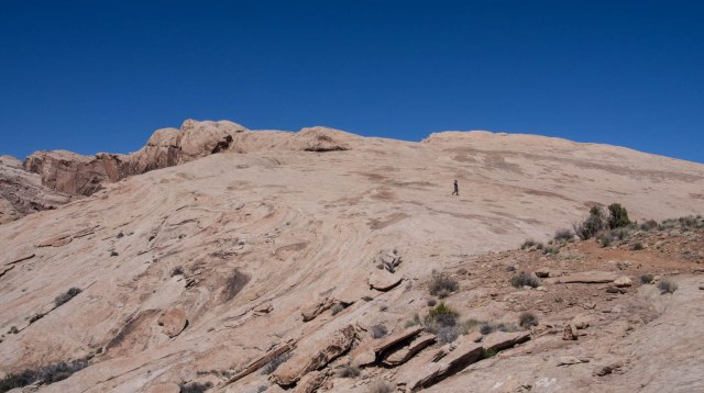 Scrambling around on acres of slickrock.