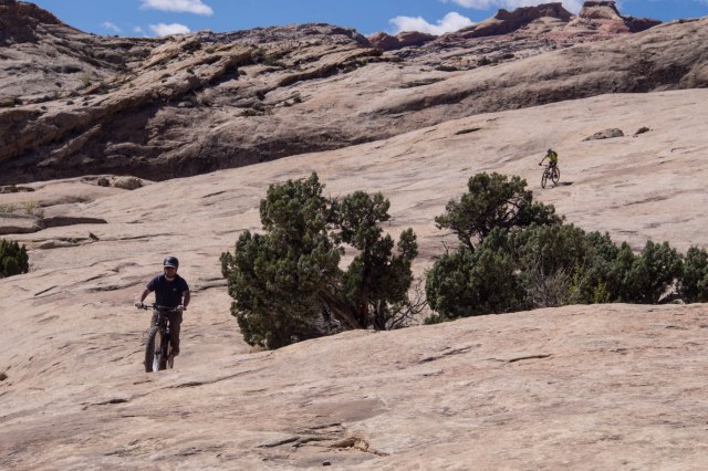 Riding the slickrock playground.