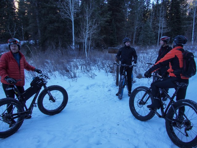 Taking a break at one of the trail junctions.