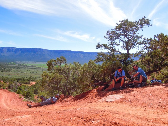 Defeated. Road's end for us. Fisher Valley below.