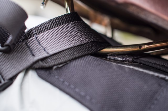 And strapped onto the seat.