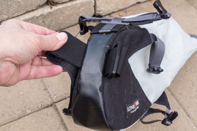 Seat post area lined with trucker's tarp fabric.