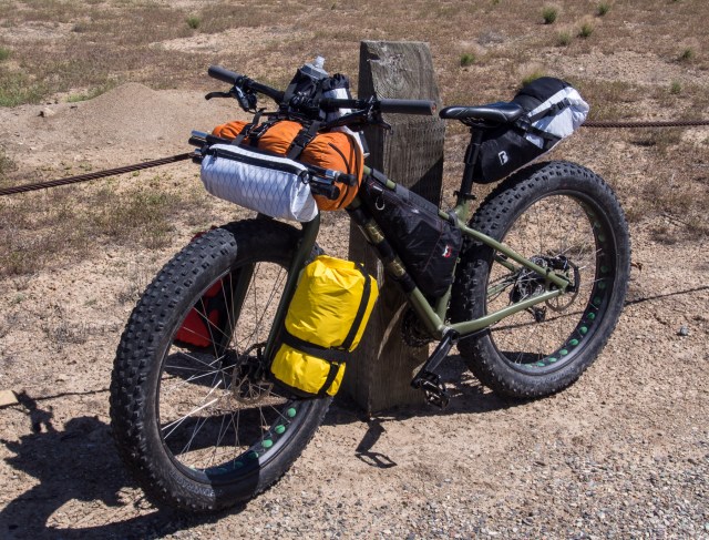Bullet's Farley, with Revelate frame pack, and Barfly packs everywhere else